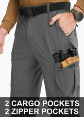 Libin pants surface shows water resistance for light moisture on trails.