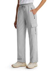 Libin women's cargo hiking pants with quick-dry fabric on the trail.