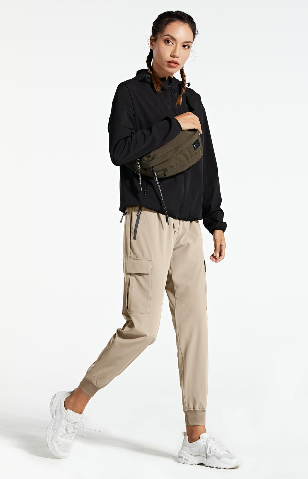 Libin women's cargo joggers ankle cuffs provide sporty easy-wear styling
