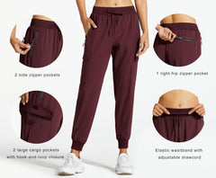 Libin women's cargo joggers cargo pockets with hook and loop closure keep items organized.