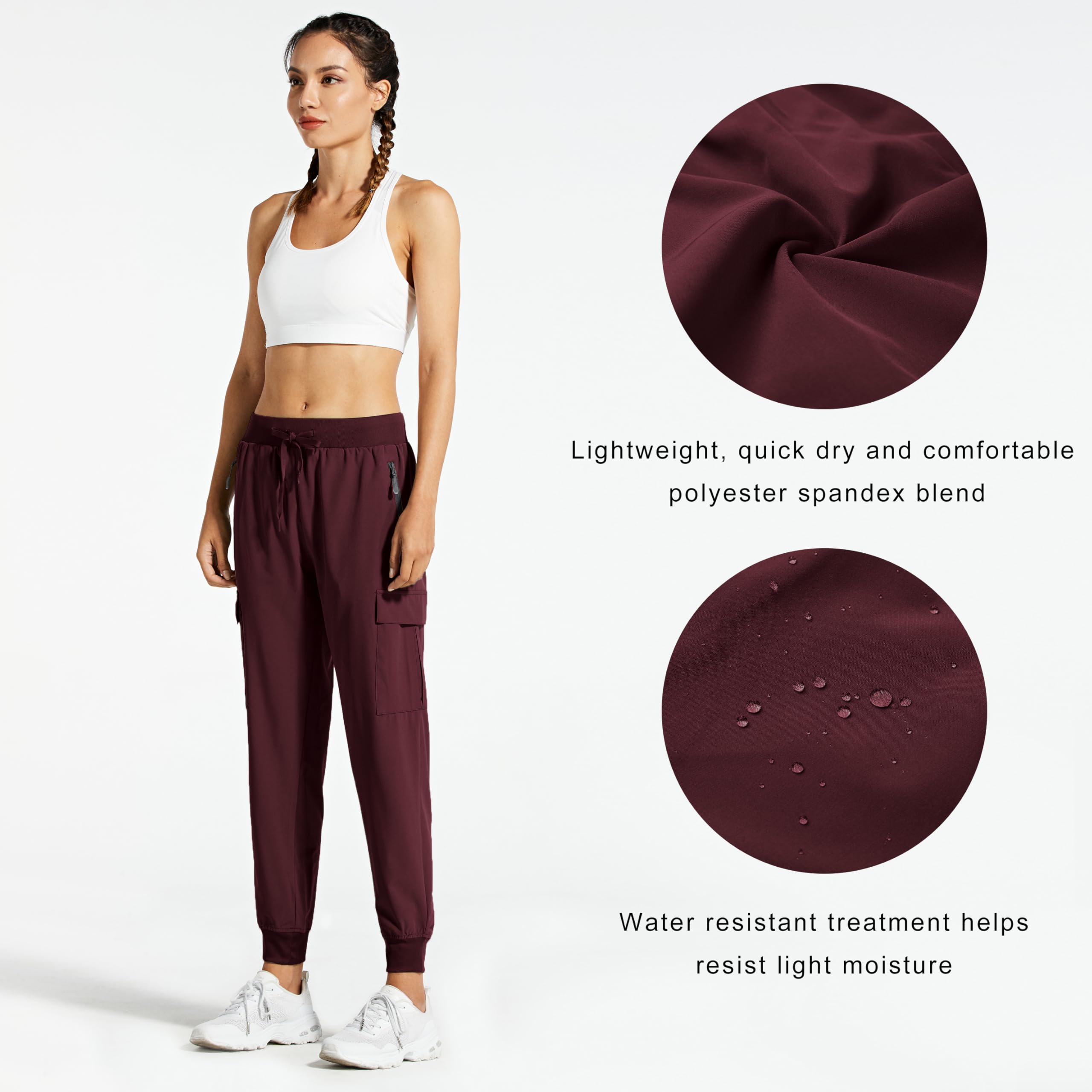 Libin women's cargo joggers elastic drawstring waist for adjustable comfort.