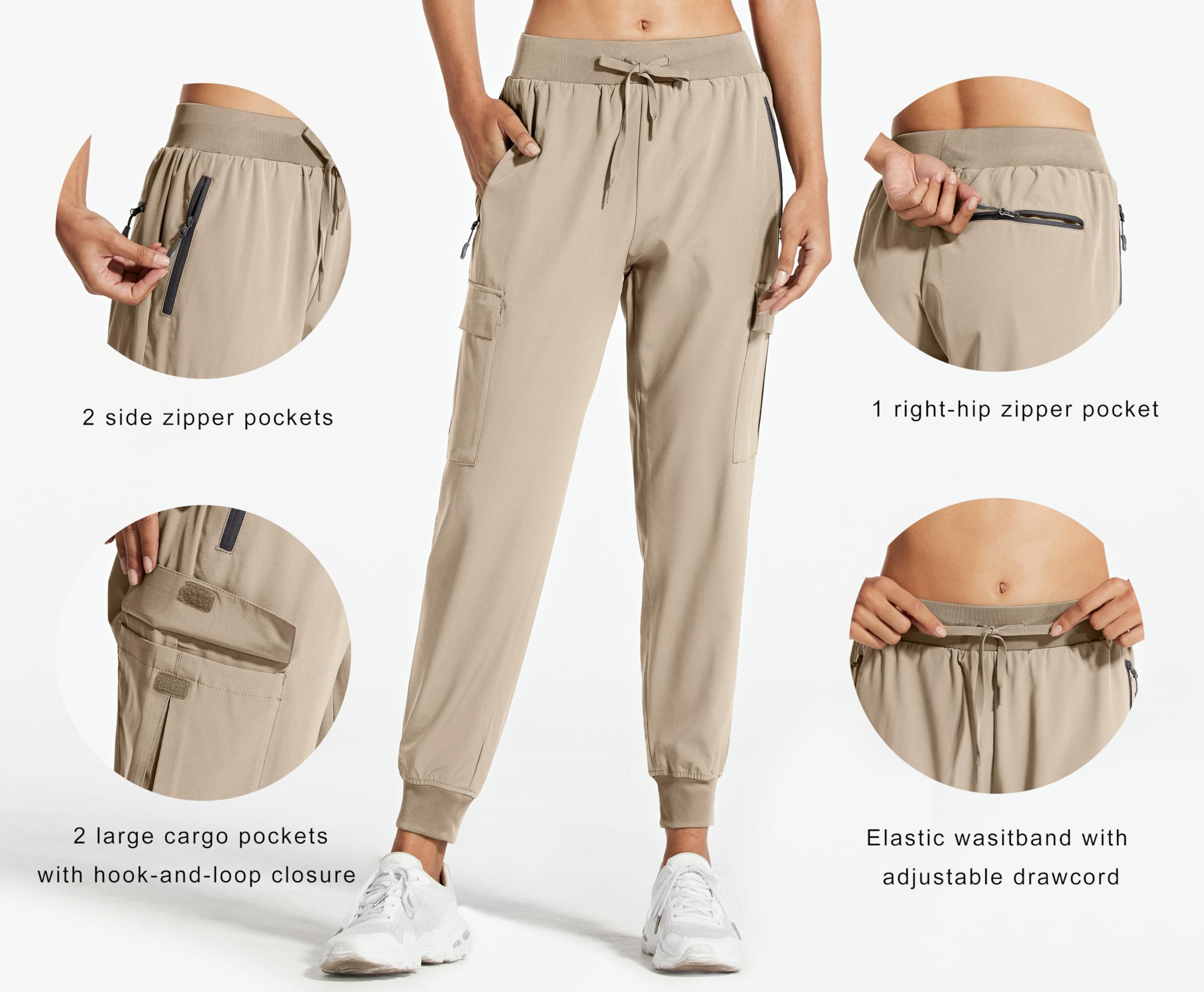 Libin women's cargo joggers elastic drawstring waist for adjustable comfort