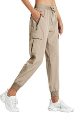 Libin women's cargo joggers front view with pockets for travel-ready storage