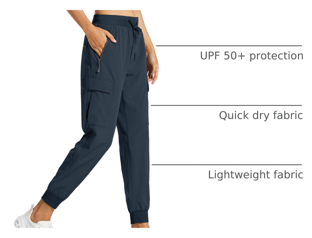 Libin cargo joggers navy pockets closeup showcases secure hook-and-loop closures for easy access