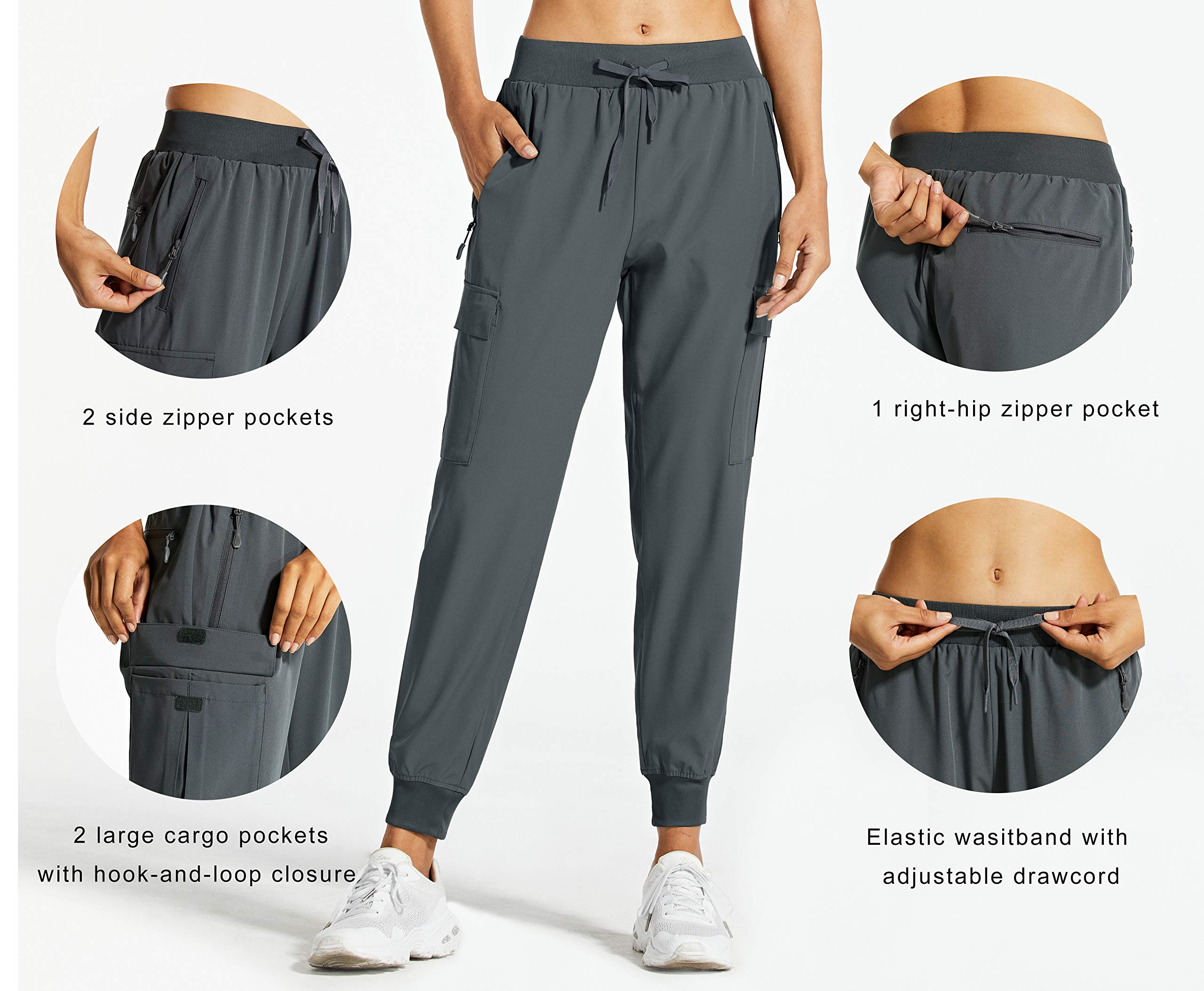Libin women's cargo joggers quick-dry fabric close-up for all-day coolness