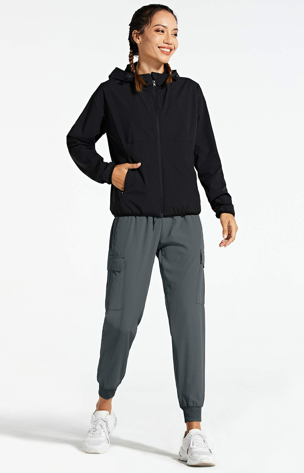 Libin women's cargo joggers stretchy ankle cuffs for sporty look