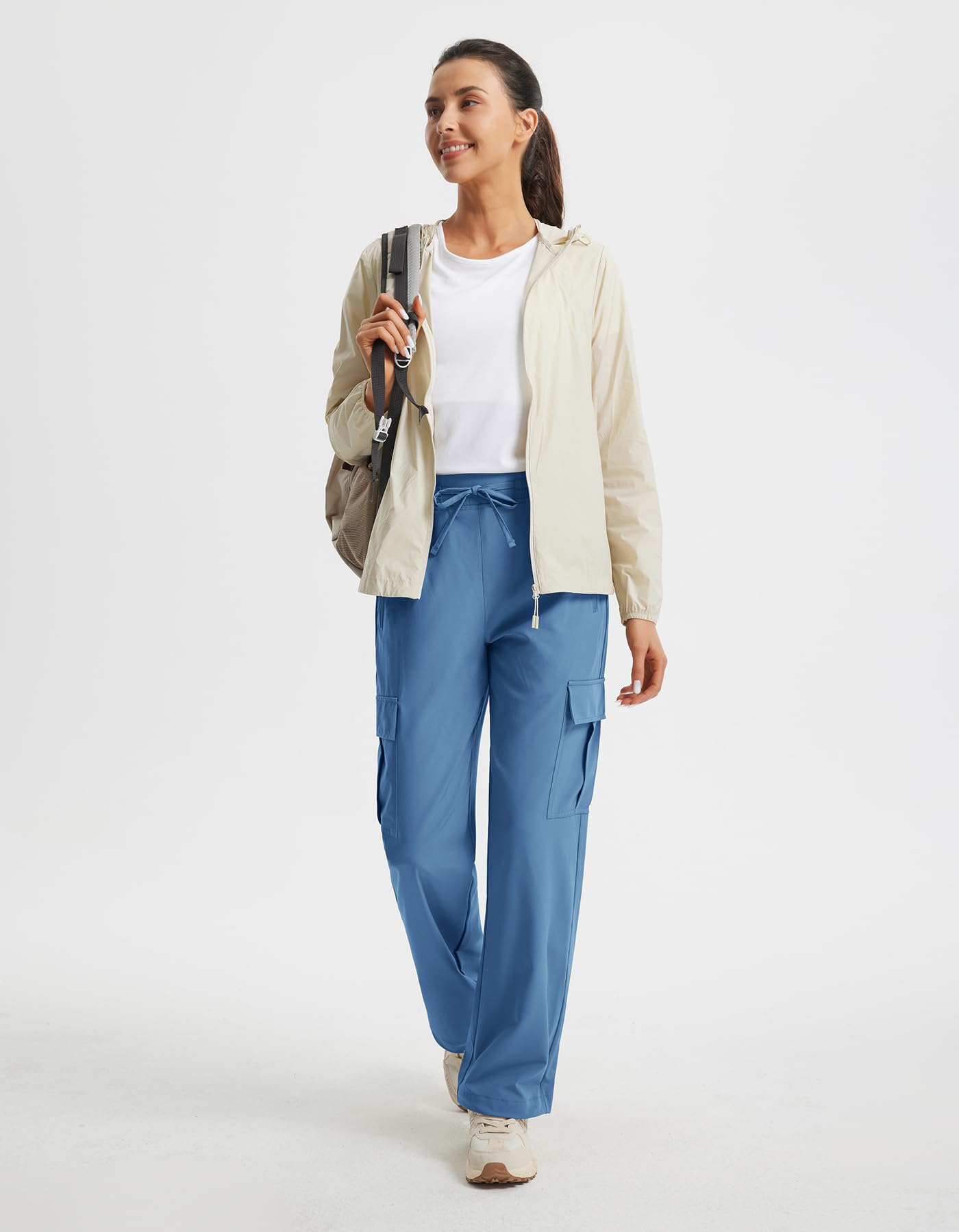 Libin women's hiking cargo pants cargo and back zip pockets for secure items