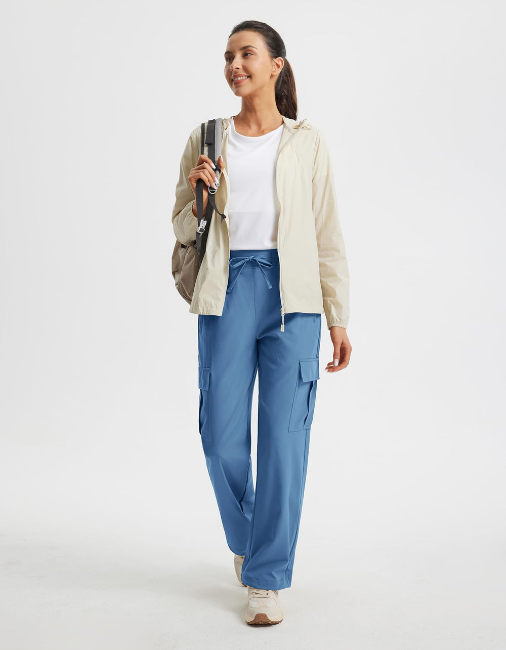 Libin women's hiking cargo pants cargo and back zip pockets for secure items
