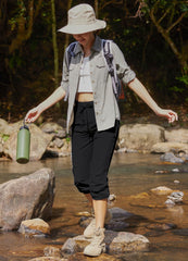 Libin women's hiking pants water-resistant exterior ideal for light rain during outdoor adventures.
