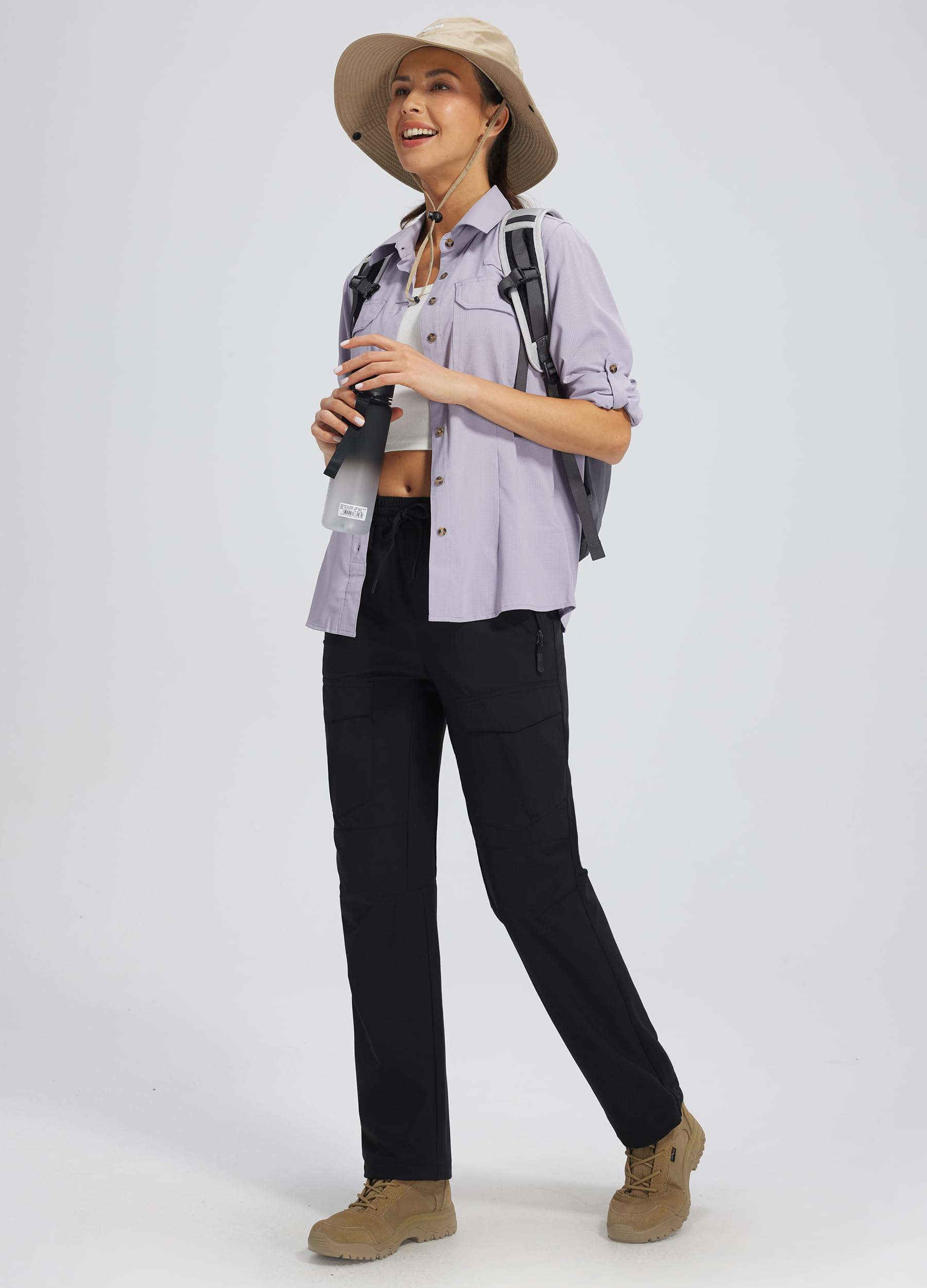 Libin women's hiking pants adjustable cuffs seal against bugs