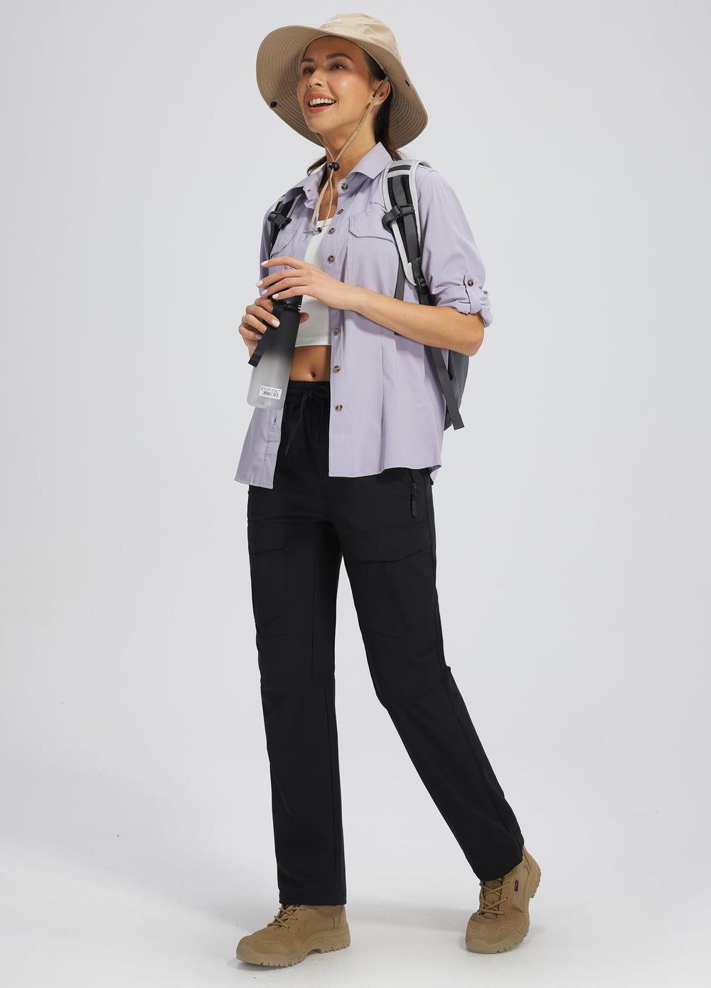 Libin women's hiking pants adjustable cuffs seal against bugs