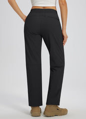 Libin hiking pants elastic waist with drawstring for secure, adjustable fit.