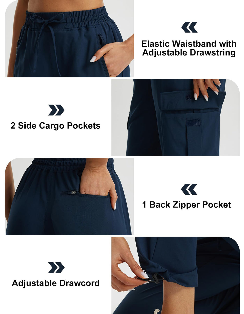 Libin women's hiking pants navy adjustable hem for versatile fits.
