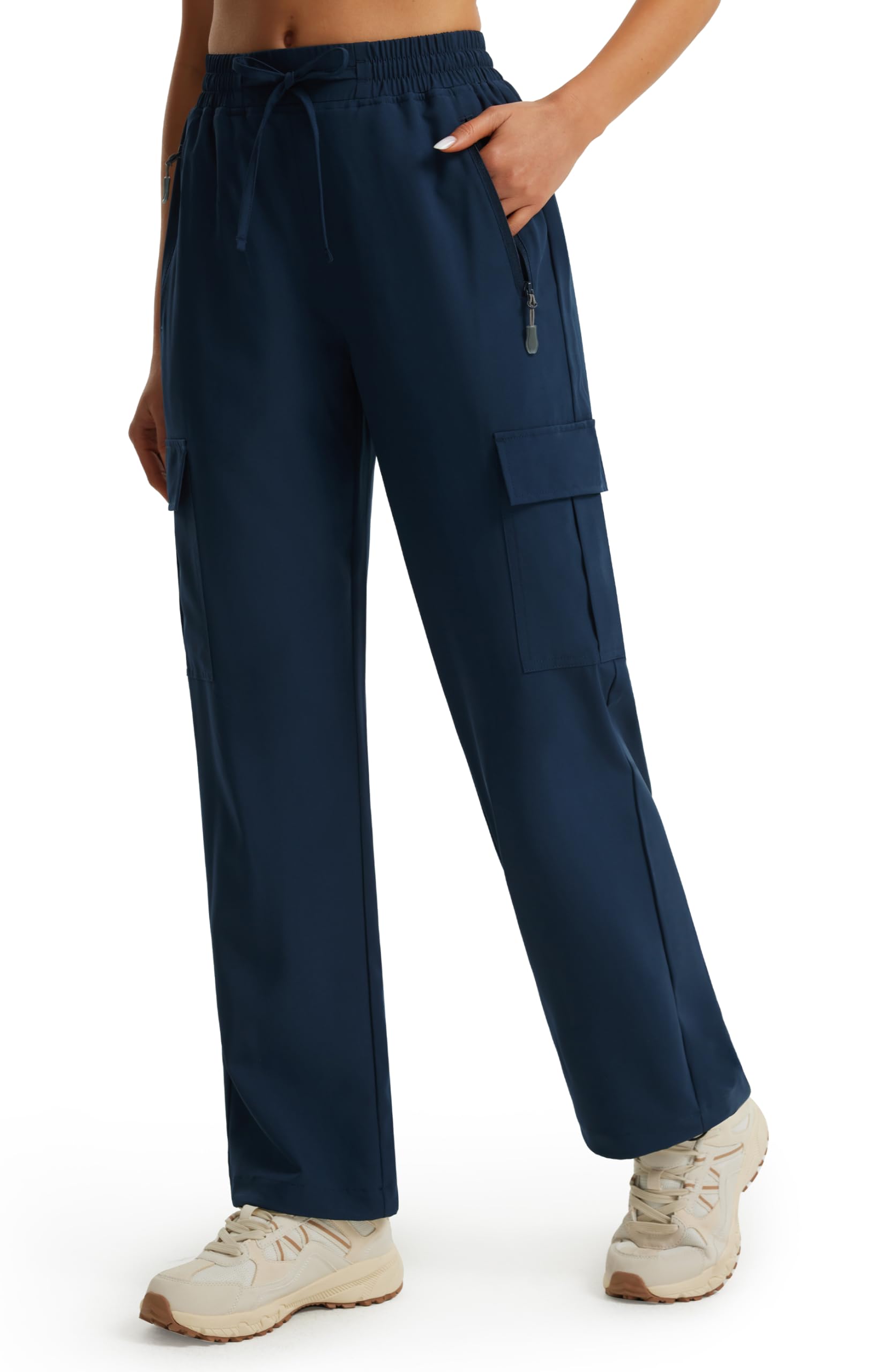 Libin women's hiking pants navy front pocket design for easy trail access.
