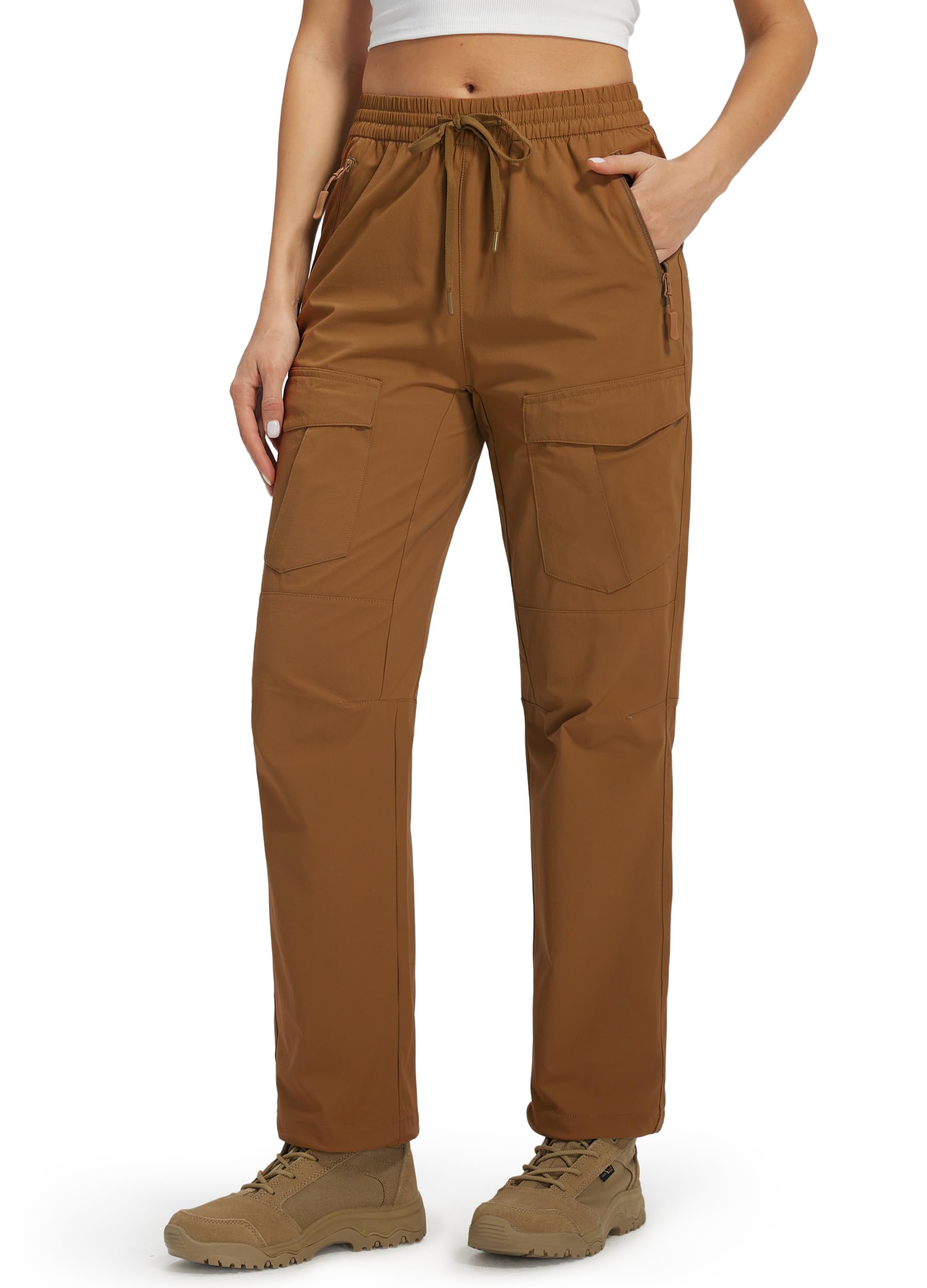 Libin women's hiking pants front view with quick-dry fabric for outdoor hiking.