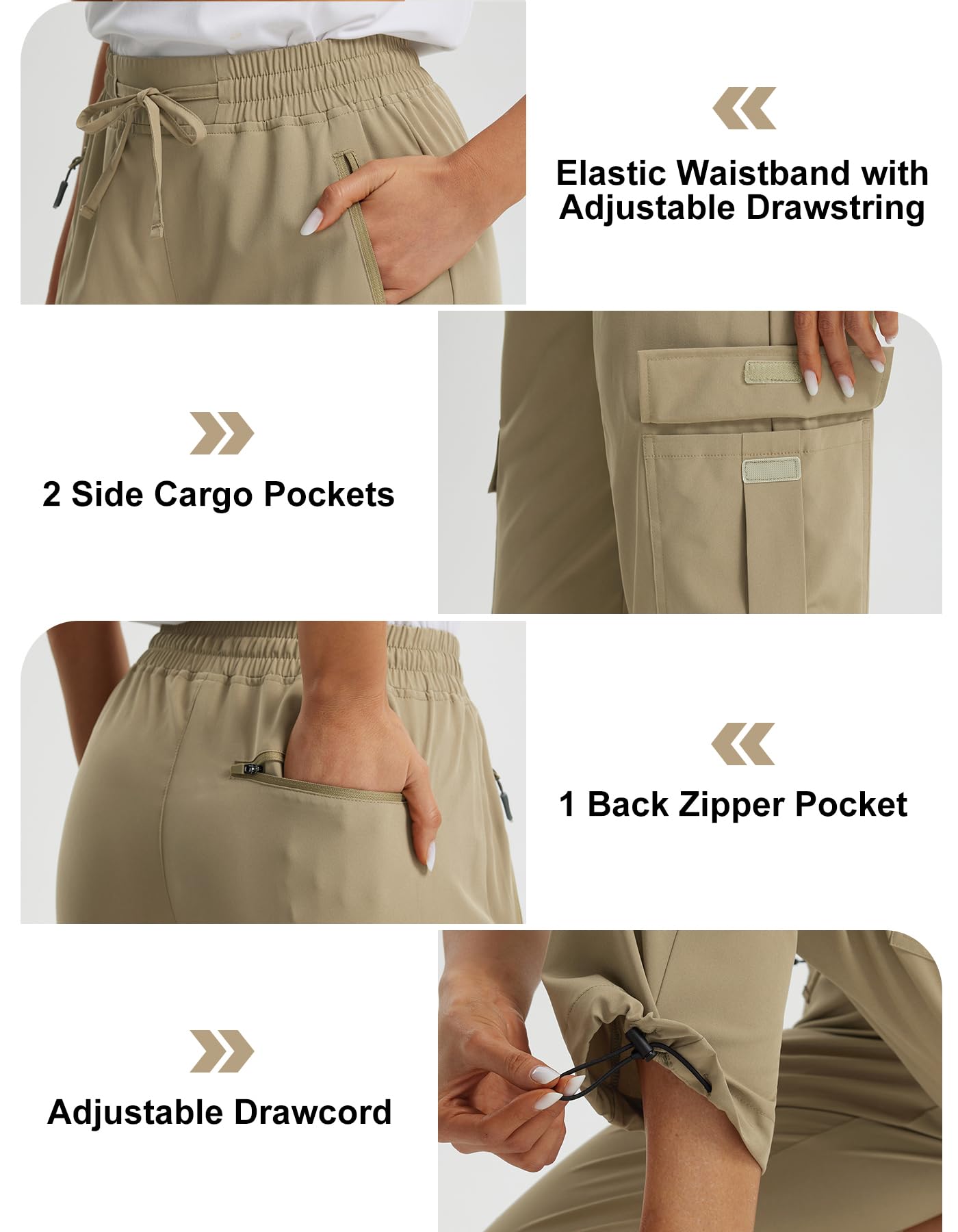 Libin women's hiking pants zip pockets close-up emphasizing secure storage