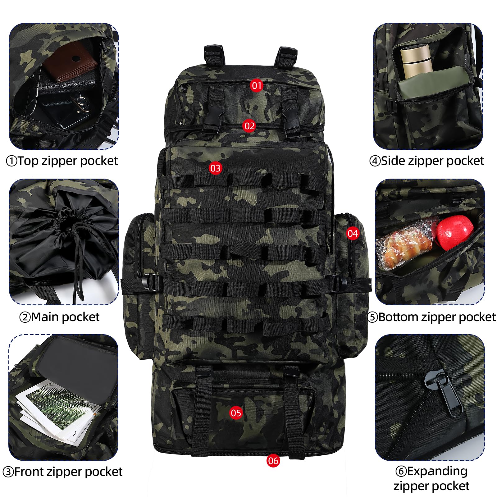LibSkyln backpack side pockets keep water bottles within reach.