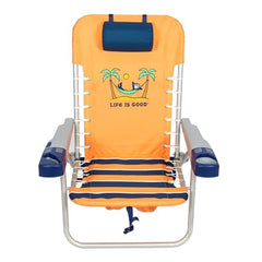 Life is Good backpack chair cup holder keeps drinks within reach