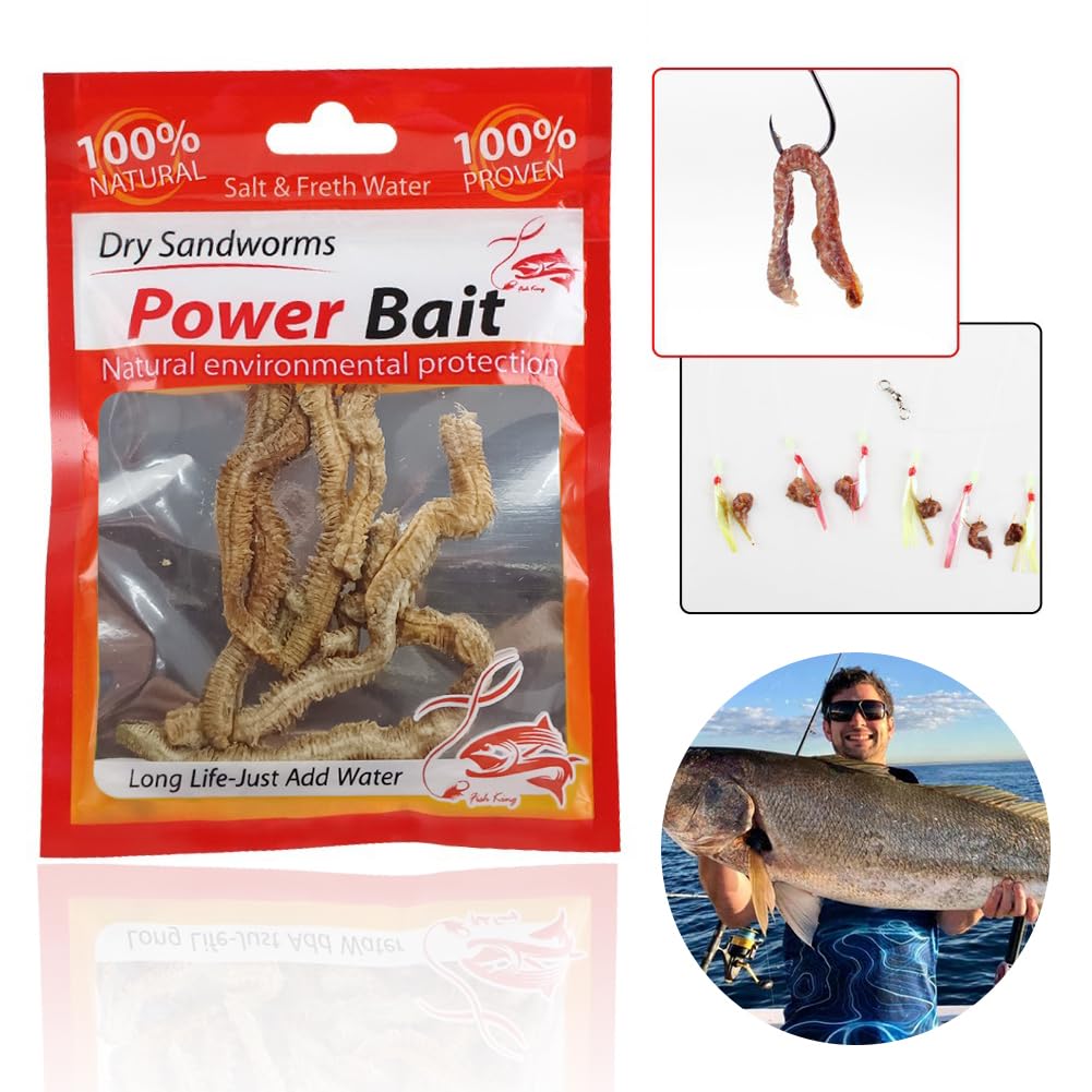 Lifelike Dry Sandworm Lure soft-texture image demonstrates pliable bait when soaked.
