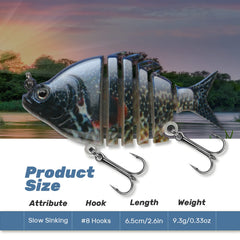 Swimbait lure simulating bass and trout