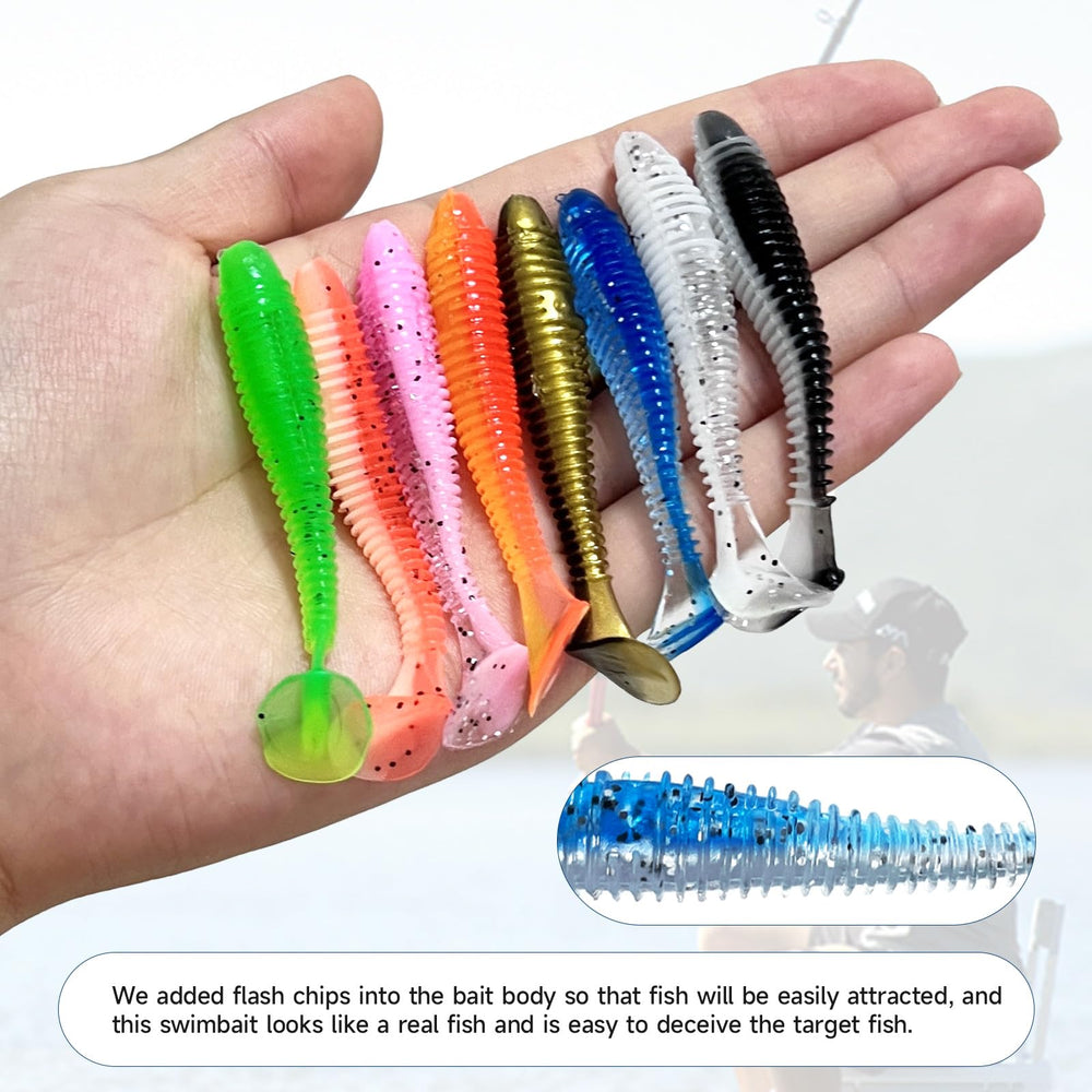 Lifelike vibrating action paddle tail swimbait