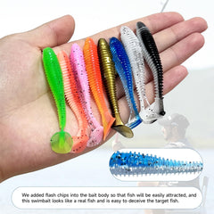 Lifelike vibrating action paddle tail swimbait