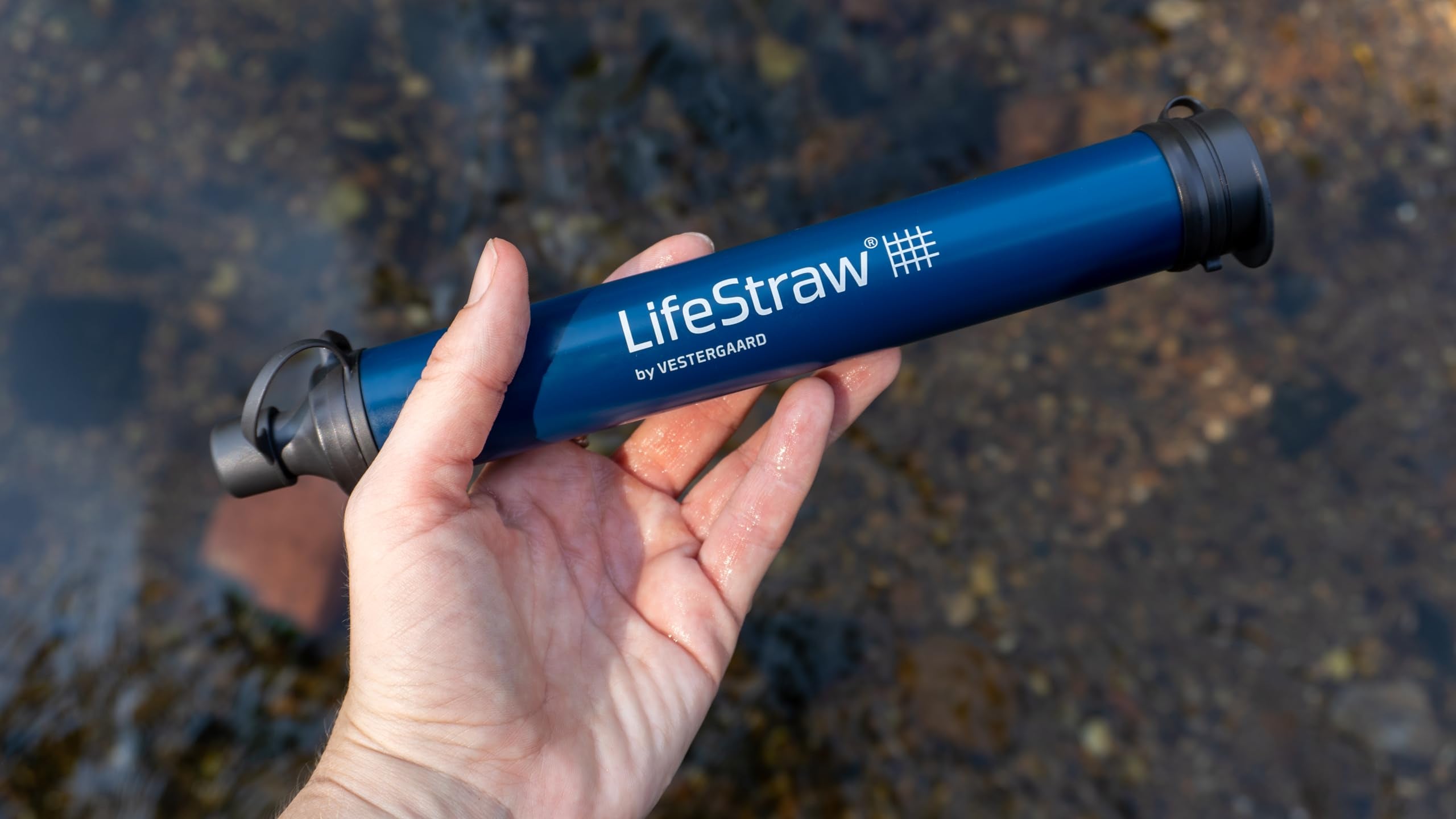 LifeStraw four-pack navy set ideal for group adventures and shared hydration.