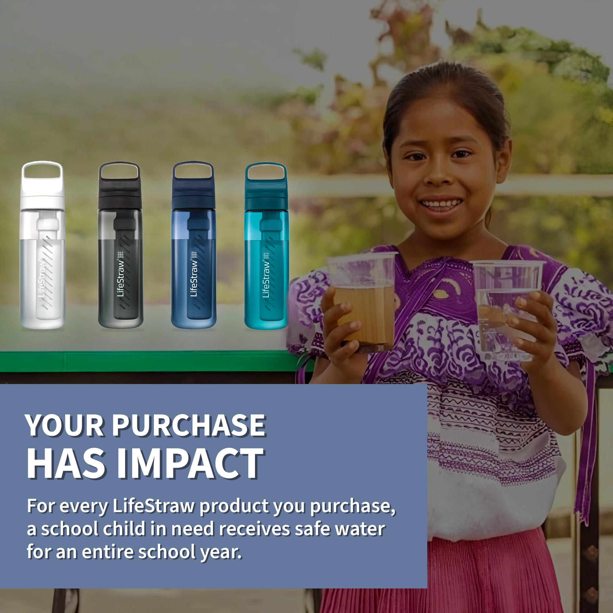LifeStraw Go bottle being filled at a faucet illustrates convenient on the go hydration