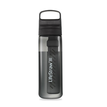 LifeStraw Go Series bottle front view highlights travel filtration for safer water