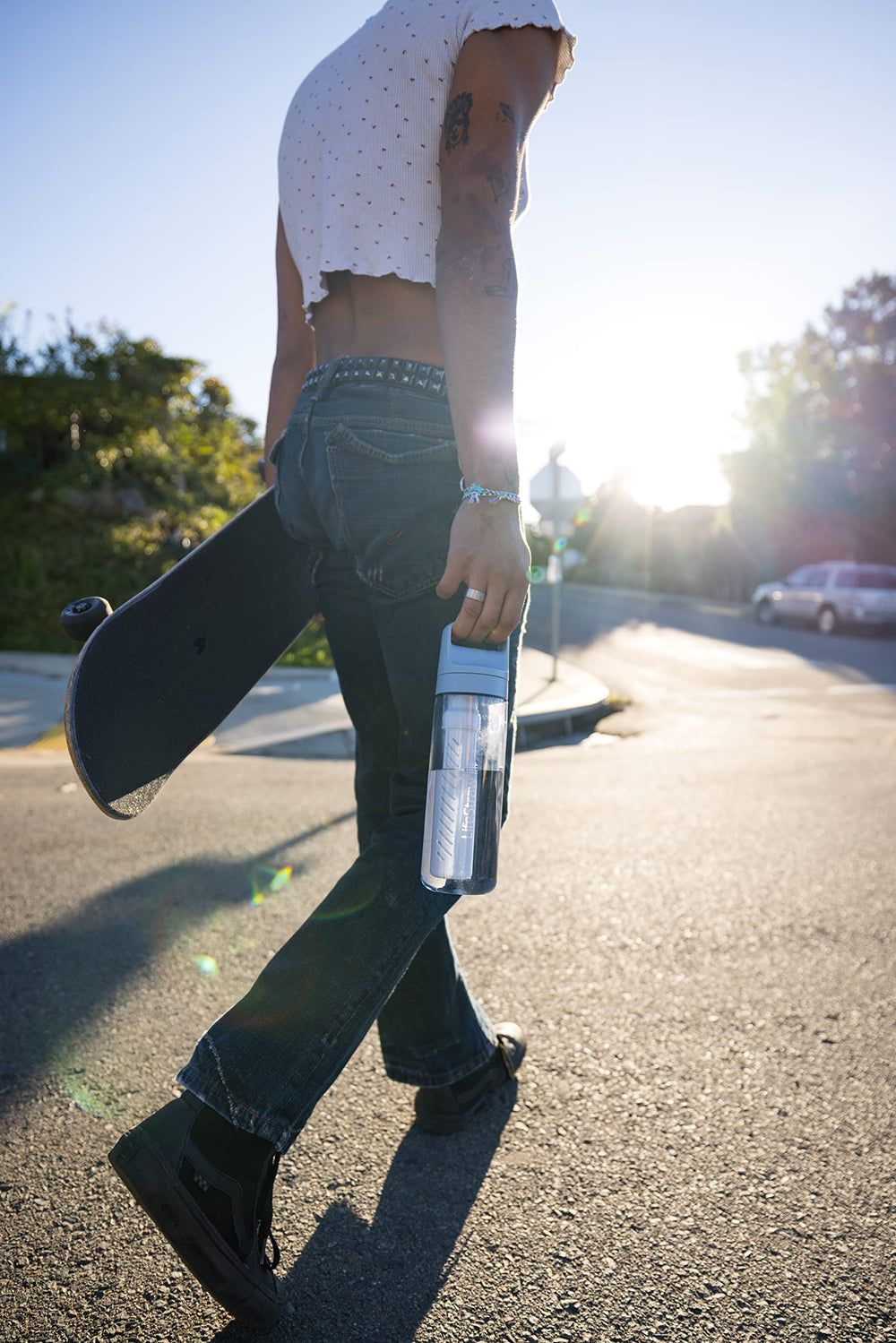 LifeStraw Go on a road trip demonstrates reliable hydration anywhere.