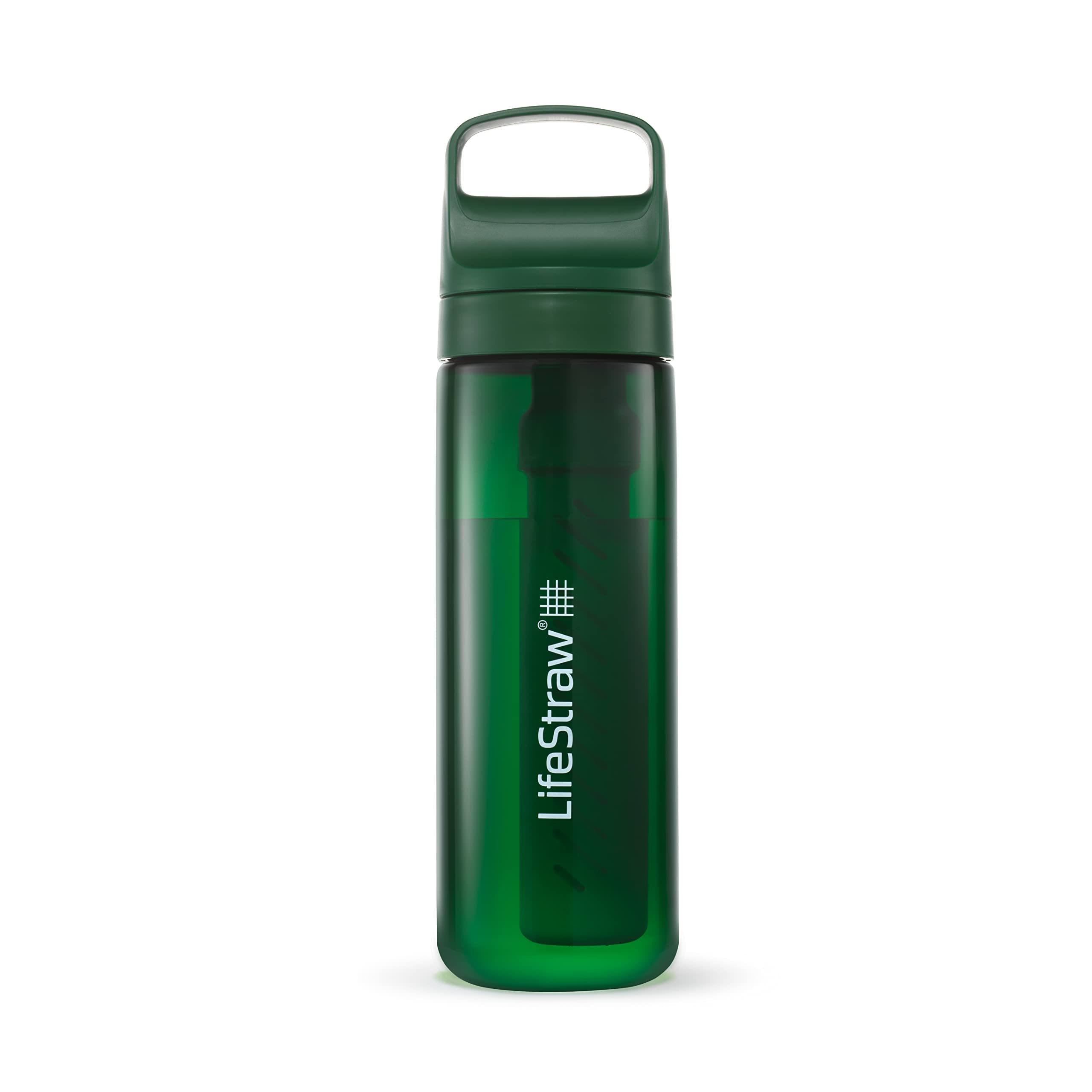 LifeStraw Go Series bottle front view ideal for travel hydration and safer-tasting water