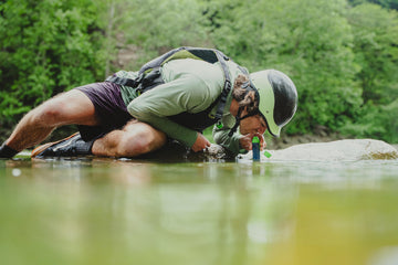 LifeStraw Solo shown in a backpack for hiking and camping