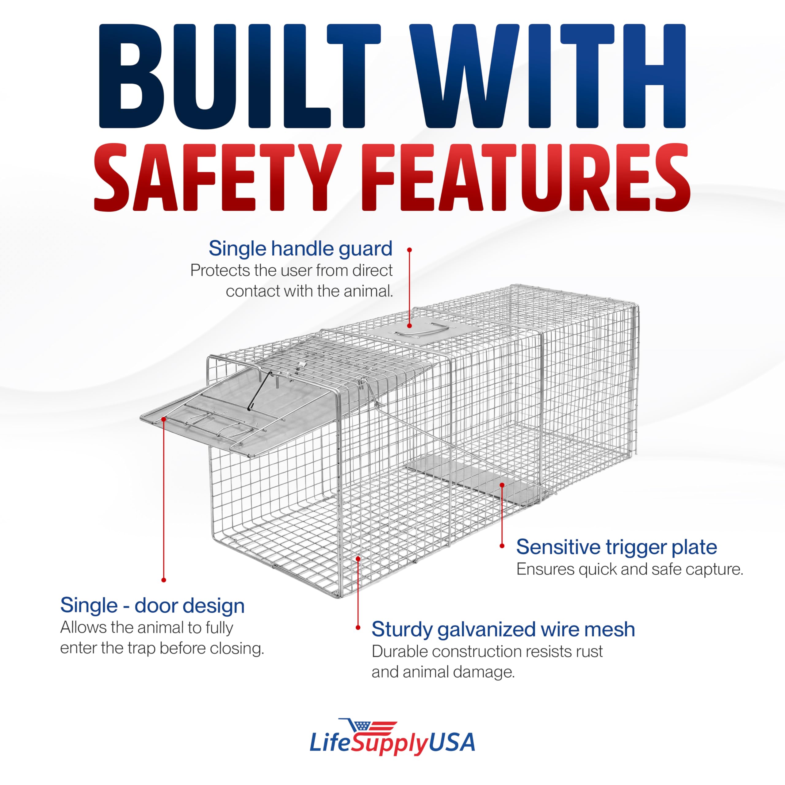 LifeSupplyUSA carry-handle-trap provides safe transport during relocation.