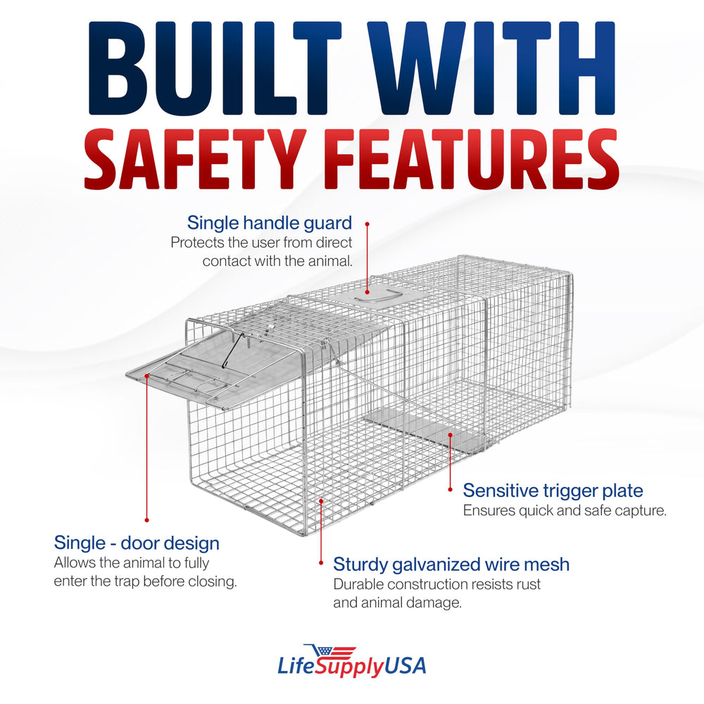 LifeSupplyUSA carry-handle-trap provides safe transport during relocation.