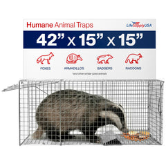 LifeSupplyUSA heavy-duty trap for foxes and coyotes enables humane capture and relocation.