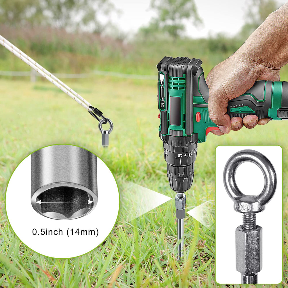 Lifeswell tent stake installation demo for camping, quick anchoring.