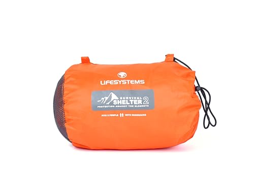 Lifesystems Outdoor Survival Shelter 2P entry close-up highlights secure drawcord closure.