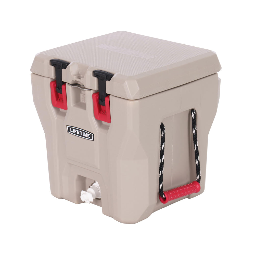LIFETIME 5-Gallon water dispenser with spout offers easy outdoor pouring.