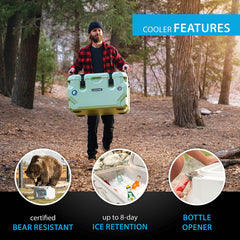Lifetime insulated body keeps contents cold longer during outdoor adventures.