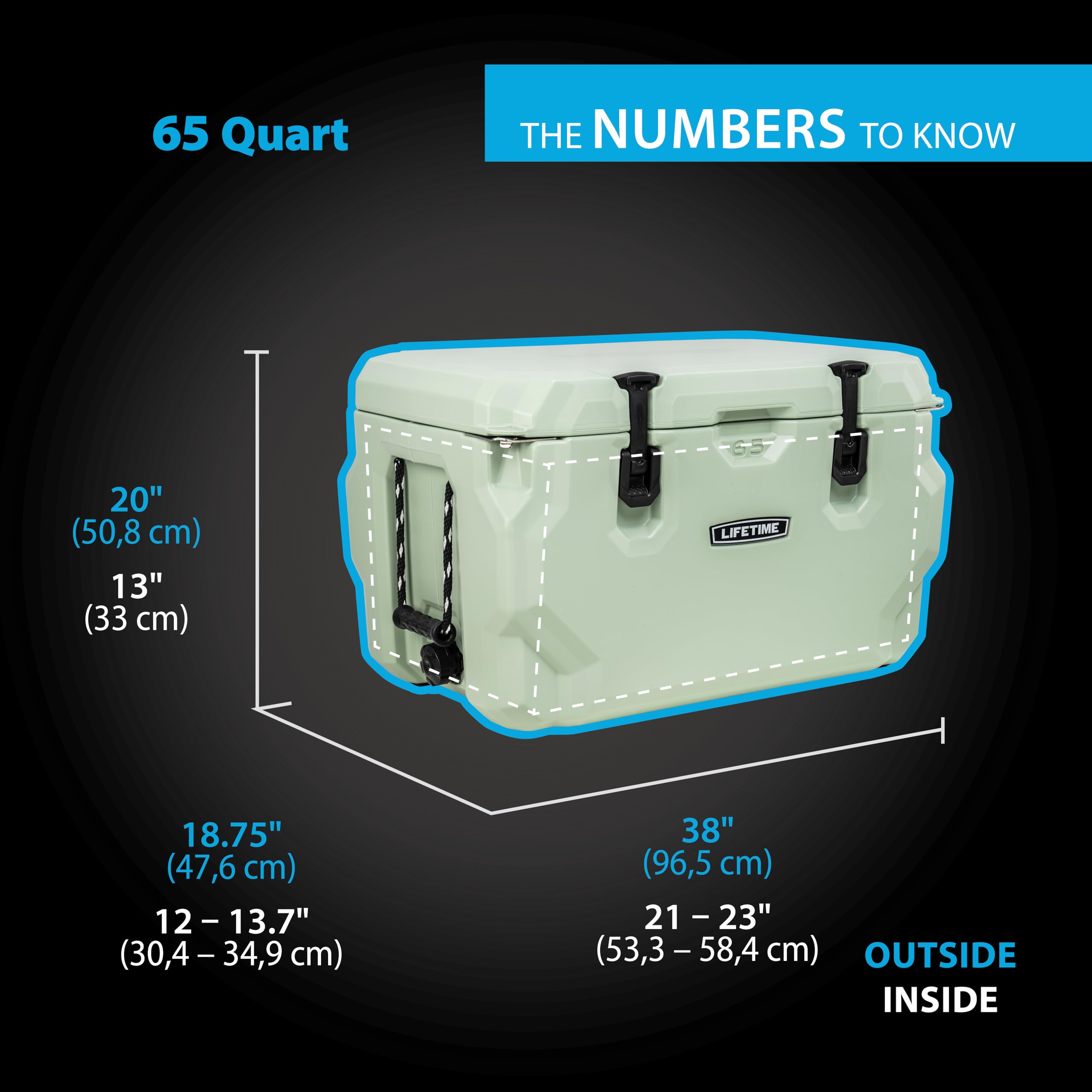 Lifetime cooler lid open showing ample space for multi-day food and drinks.