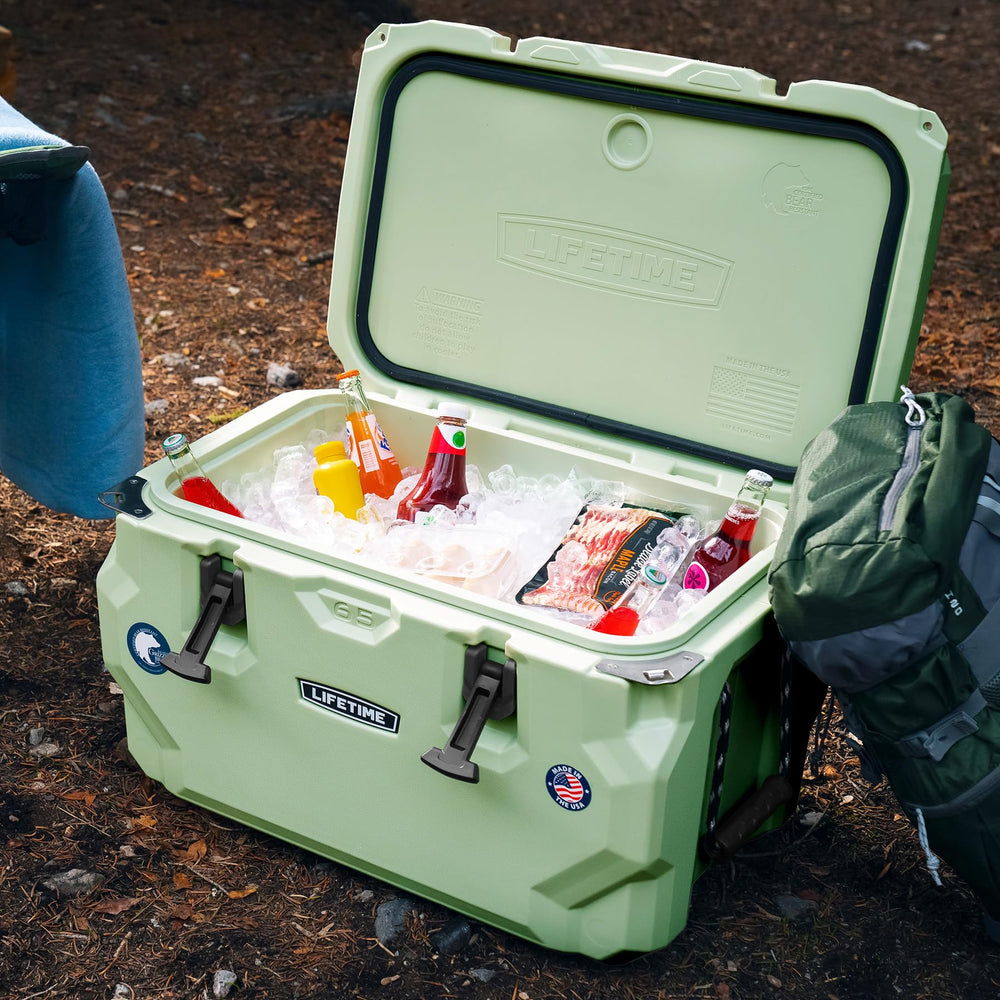 Lifetime rope handles provide comfortable transport on uneven terrain.