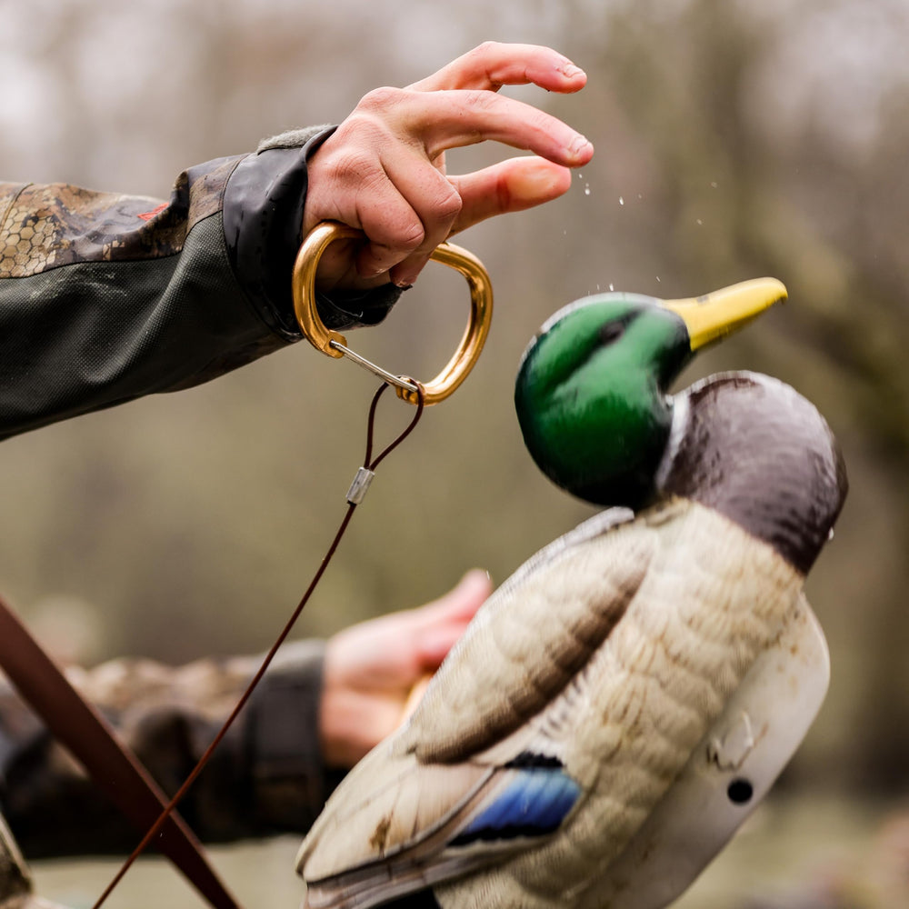Lifetime Decoys clip used to hang camping gear outdoors