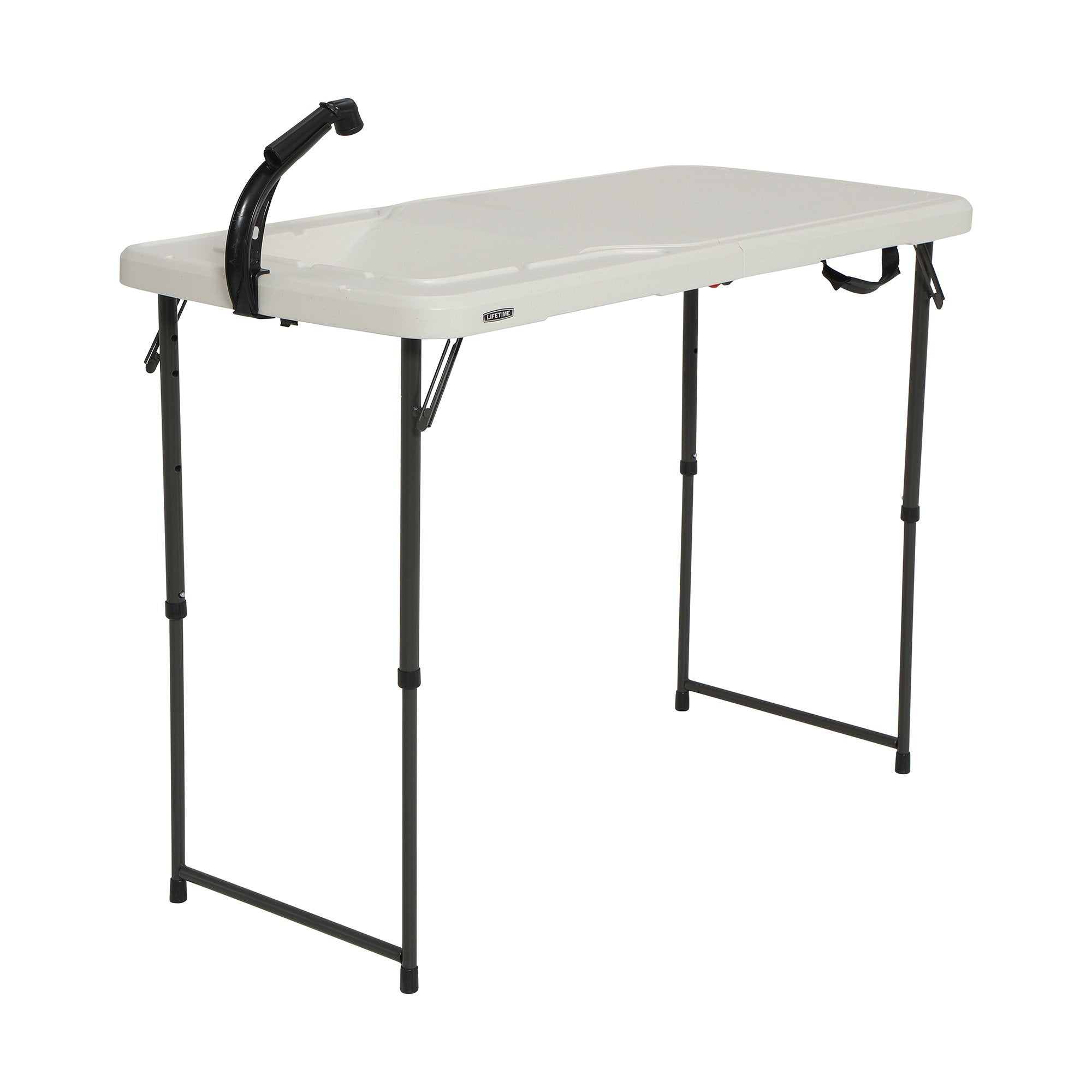 Lifetime fillet table folded for compact storage