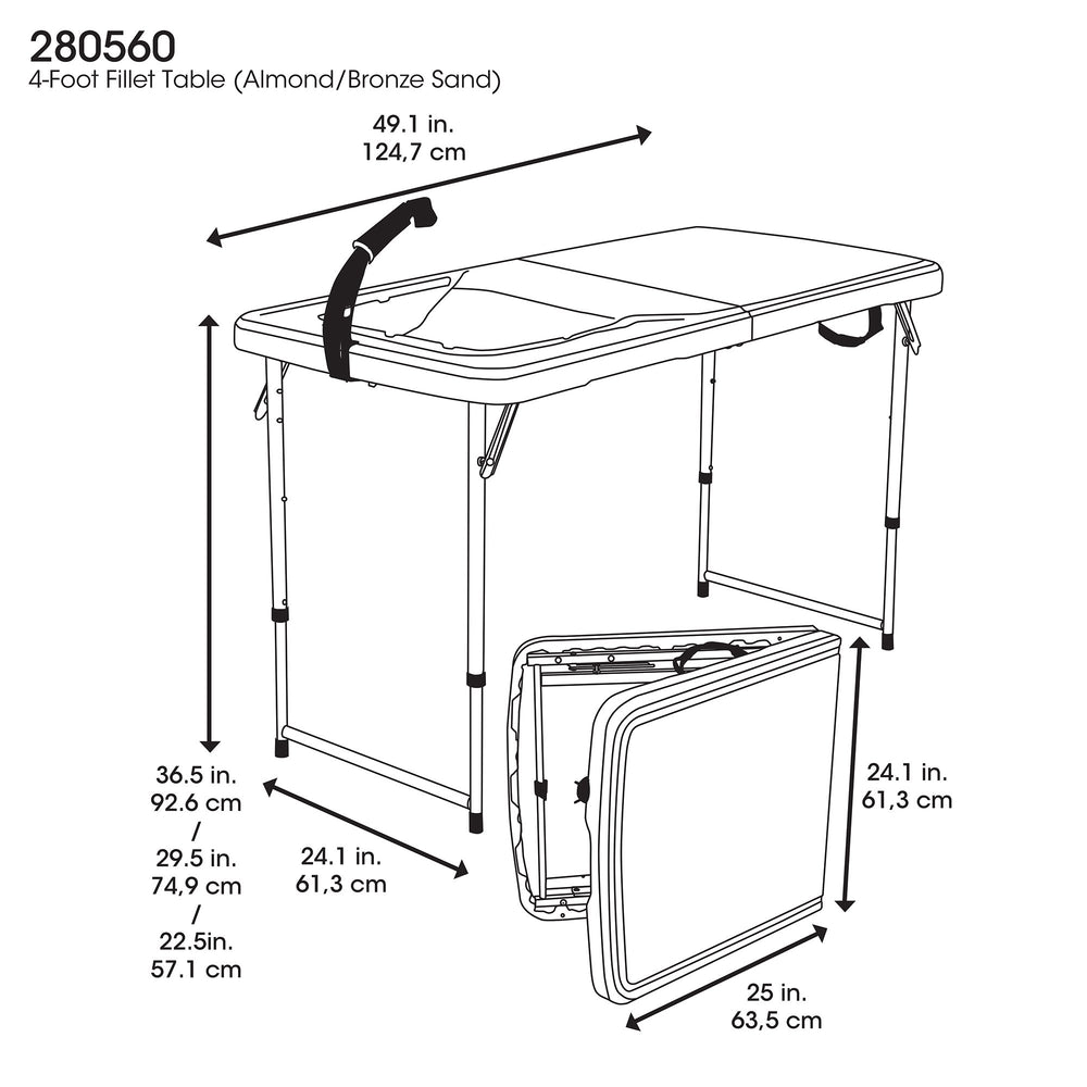 Lifetime fillet table water-channel design directs water efficiently