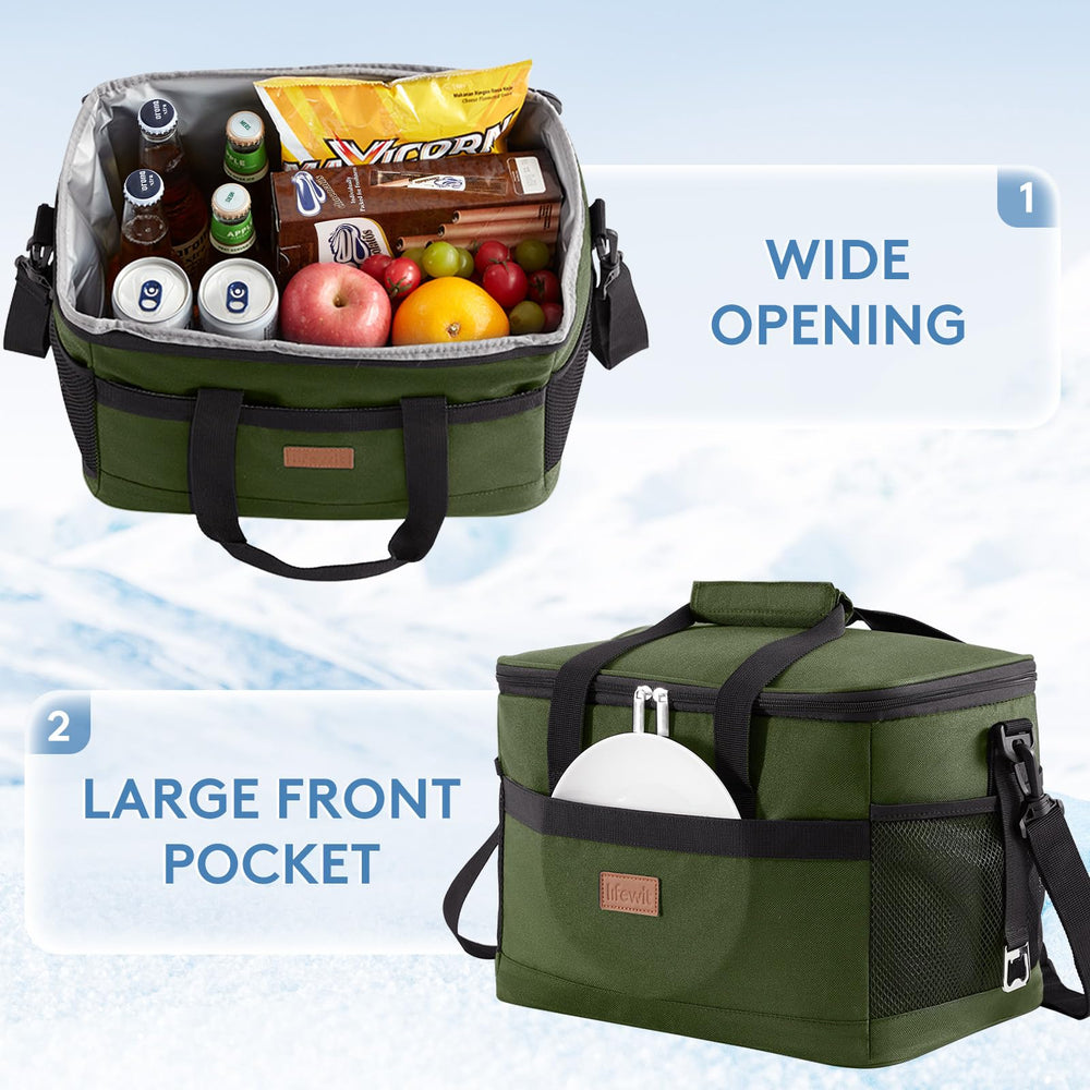 Lifewit Cooler Bag folds flat for compact storage when not in use.
