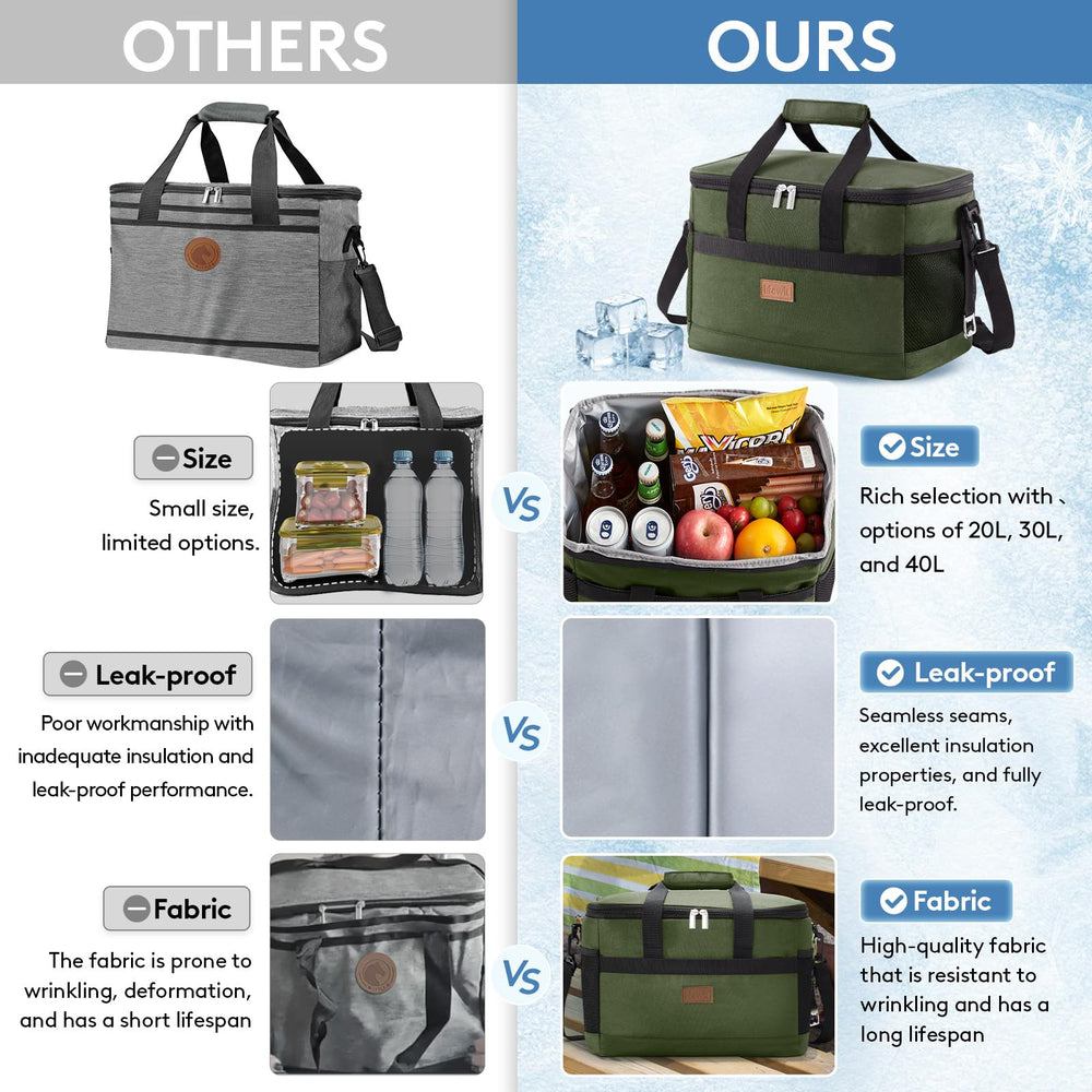 Lifewit Cooler Bag in green with leakproof, practical design.