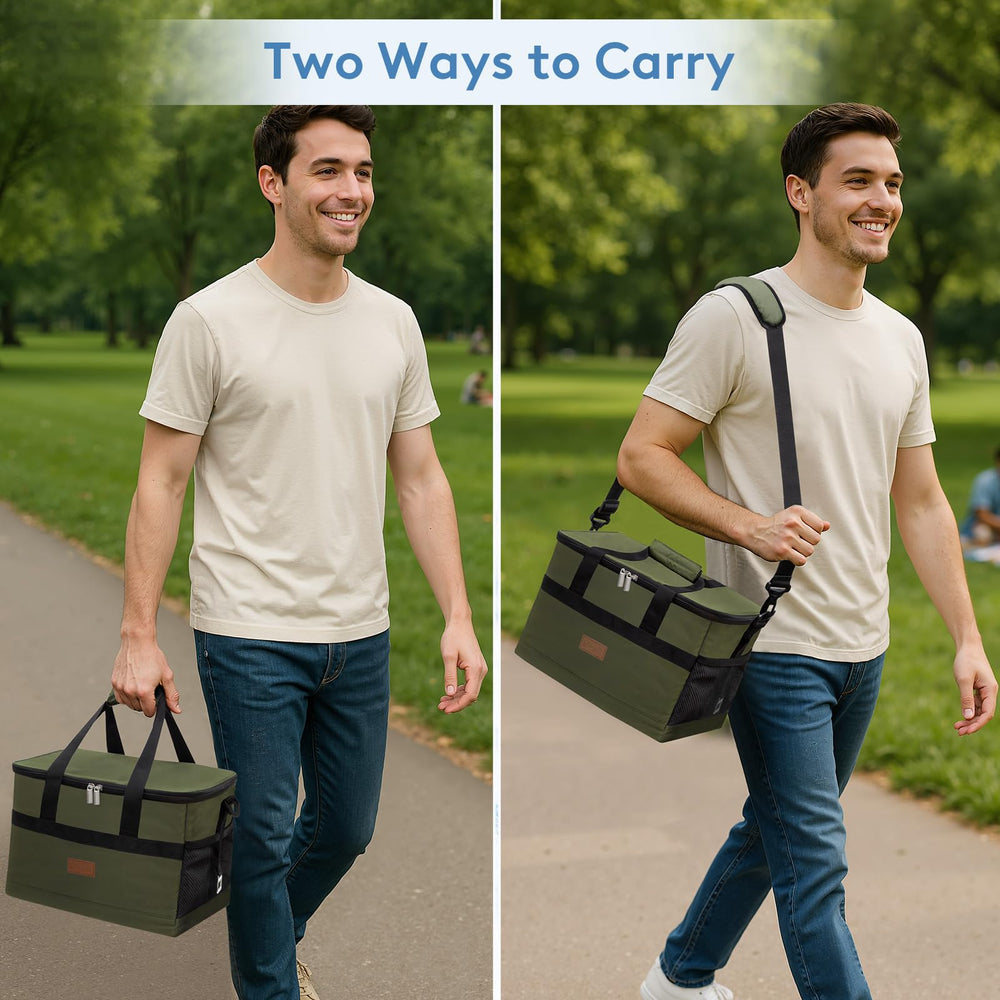 Lifewit Cooler Bag padded handle and detachable strap offer versatile carrying options.