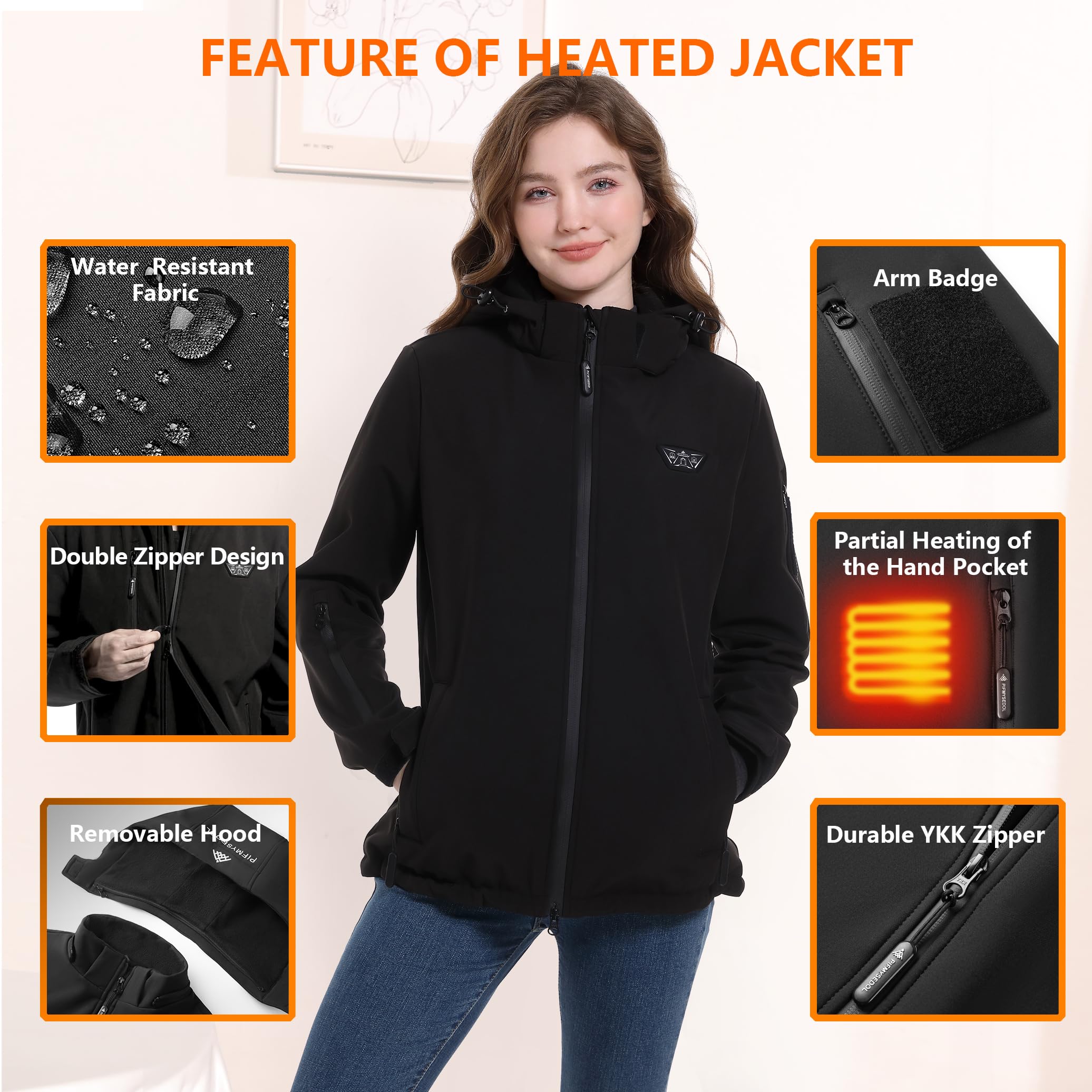LIFMAGE 14400mAh battery pack powering the women's heated jacket on the go.