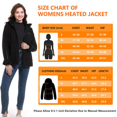 LIFMAGE heated jacket for women chest and shoulder heating zones offer customizable comfort.