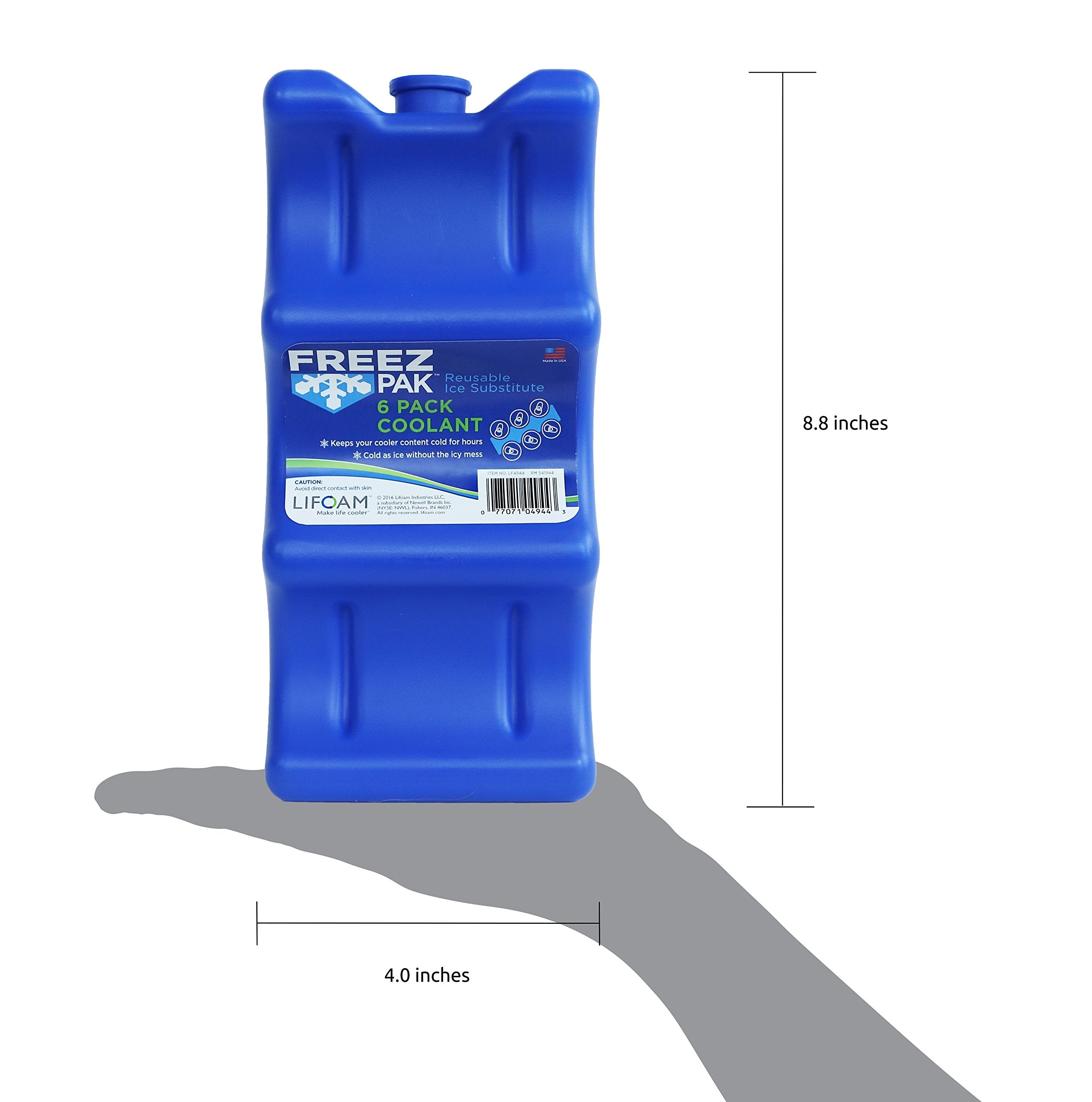 Lifoam Freez Pak Hold 6-Can reusable pack reduces waste from melted ice.